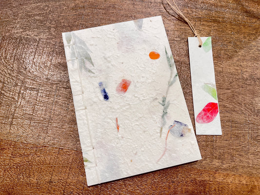 Handmade Botanical Paper Journal with Real Flower Cover