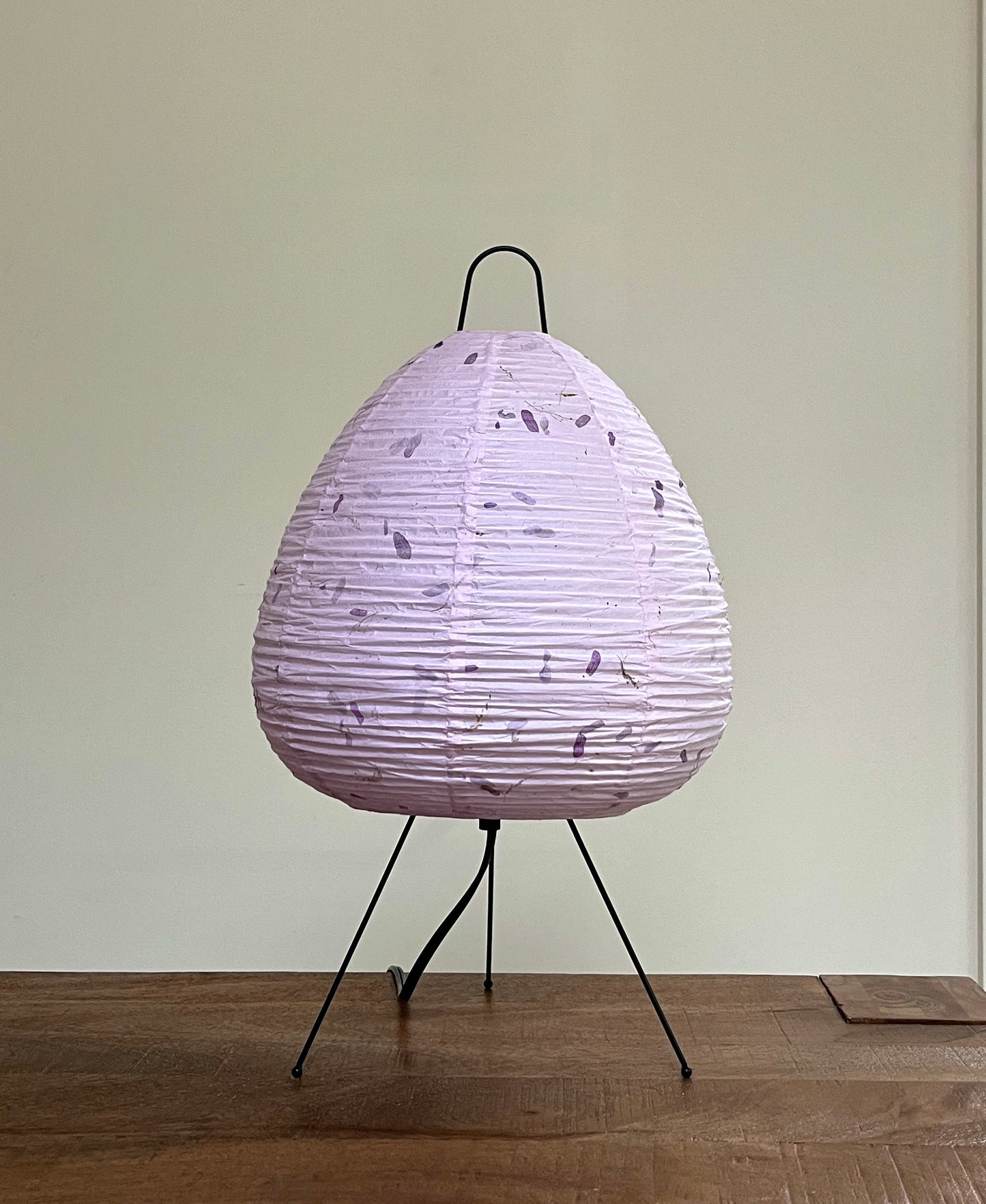 Japanese Washi Paper Lamp Botanical Purple Color