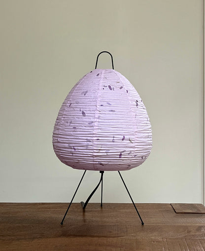 Japanese Washi Paper Lamp Botanical Purple Color